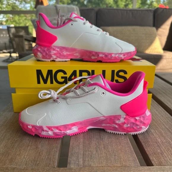 G/FORE GFORE MG4+ Perforated Golf Shoe Sneaker Ladies 9 Knockout Pink Camo White - Picture 6 of 9